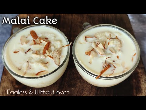 Soft Malai cake in cups || Eggless & without oven || Kova cake recipe