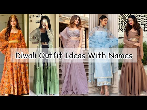 Diwali outfit ideas with name/Diwali dress for girls women/Festive outfits/Diwali dress collection