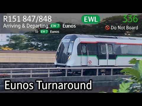 [SMRT] [Eunos Turnaround] Alstom Movia R151 [847/848] - Do Not Board at Eunos (DNB) (EWL)