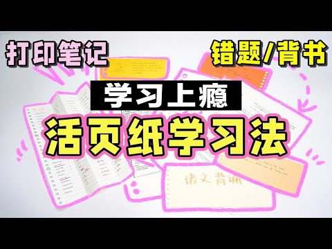 【超强活页纸学习法】打印笔记、错题本整理、背单词、高效背书 提高效率 整洁笔记 学生党 文具分享 一本活页本搞定