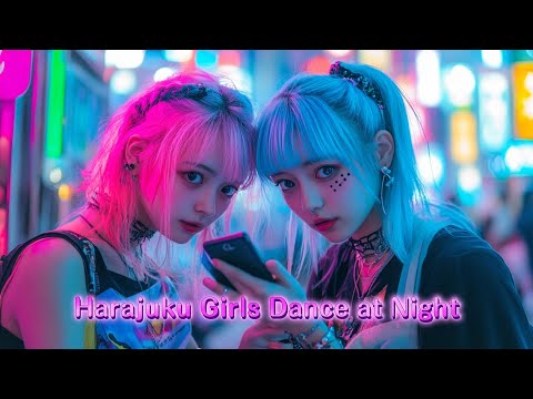 Dancing in Harajuku at night