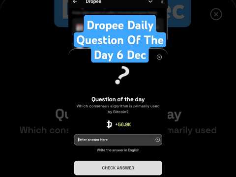 Dropee Daily Question Of The Day 6 December | Dropee daily question of the day | dropee code