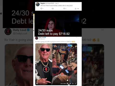 Fanof reacts to "Ric Flair is going viral after tipping his waitress $350 on a $480 bill 🔥💰