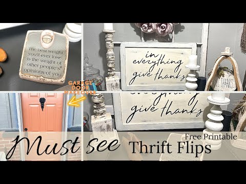 🍂FALL Farmhouse DIY~ Garage Door Makeover ~ Third Thursday Thrift Flips~ Mr. Rusted Willow Cameo 🥰