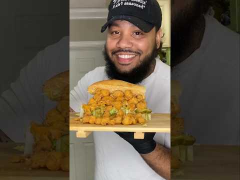 Fried Crawfish Poboy using @tonychacherescreolefoods6156  #recipesbyaldenb #foodie