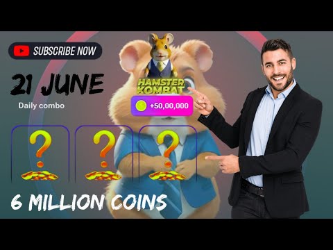 hamster combat daily combo card and daily cipher code today 21 June | 6m coins #hamstercombat #viral