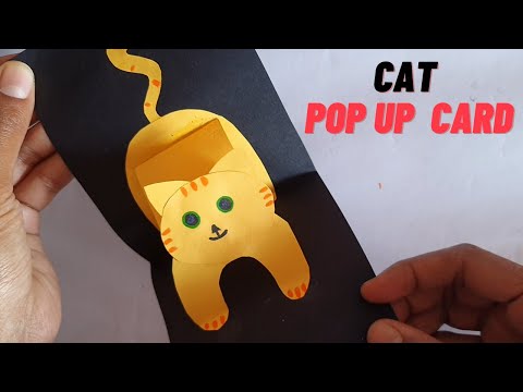 Cat pop up card | how to make cat pop up card | 3d pop up cat card