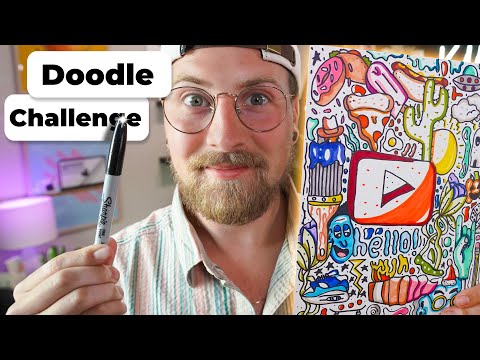 Filling a Blank Page with Doodles! Satisfying Drawing Challenge #satisfying