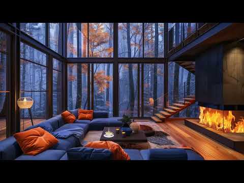 10 Hours Relaxing Rain Sounds in Cozy Living Room Ambience for Sleep, Study, Work, Stress Relief