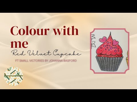 Colour along with me - Red velvet cupcake ft Small victories by Johanna Basford