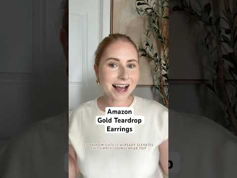 The BEST designer inspired gold teardrop earrings from Amazon 🌟 #amazonfinds #founditonamazon