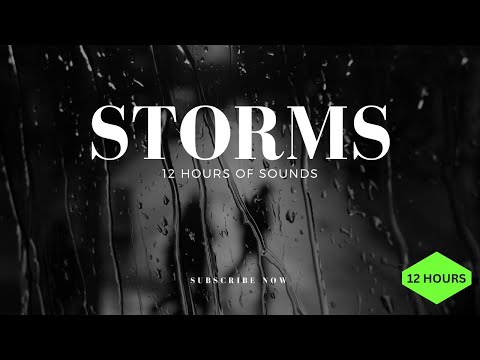 LIVE THUNDER & RAIN | Rainstorm Sounds Relaxing, Focus, or Sleep | White Noise 12 Hours - HIGH DEF