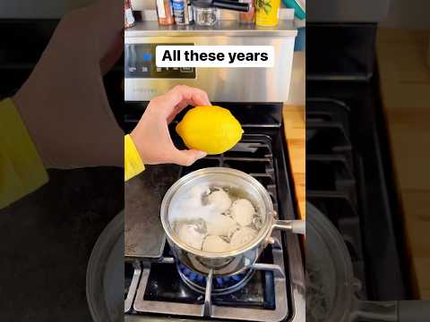 Now I add lemon to my hard boiled egg water #eggs #deviledeggs #breakfast #lemon