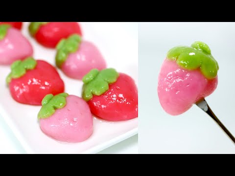 I Made Strawberry Mochi! 2 Ingredient Homemade Mochi!