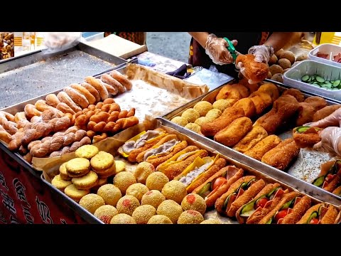 Delicious Fried Bread In Taiwan Traditional Market / 市場超人氣美食！隱藏於雙北市場的現炸麵包 , 營養三明治, 南波One雙胞胎&甜甜圈