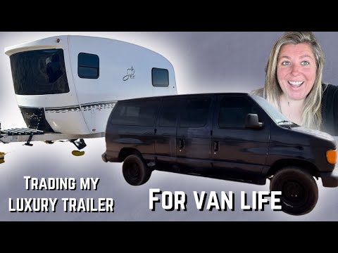 I BOUGHT A VAN! Trading my luxury trailer for a 2004 Ford E350 : Brooke and Pippa Van Life