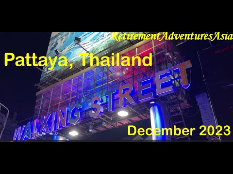 Walking Street Pattaya Thailand, December 2023 (4K)