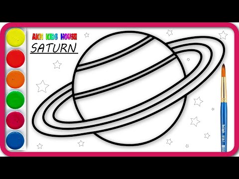 ( SPACE ) How to Draw Planet Saturn - Drawing And Coloring / Akn Kids House