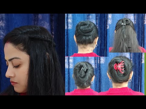 5 Simple & Easy Hairstyle Without Rubber Band & Donut Bun 🤩 Beautiful Hairstyles For Everyday ♥️