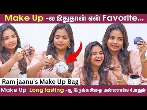 இதுதான் என் Make Up சீக்ரெட்  | What's in Ram jaanu's Make Up Bag? | Lipstick | Eyebrow