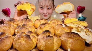 ASMR Baked Cream Puff【English subtitles】【Mukbang/ Eating Sounds】