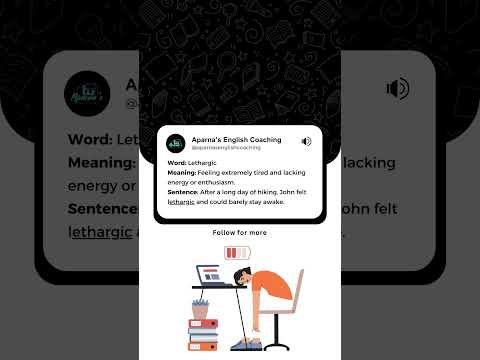Decoding LETHARGIC! #wordoftheday #english #improveyourvocabulory #effectivelearning