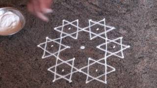 7 dots Rangoli/ Daily rangoli/ simple rangoli/ chukki rangoli /star rangoli