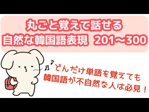 自然な韓国語が言いたい人のための動画（丸ごと覚える韓国語表現201-300)