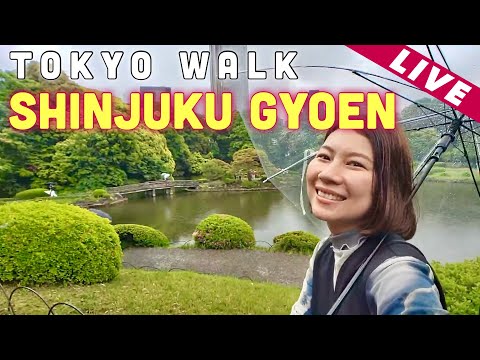 🔴LIVE | TOKYO WALK🗼Shinjuku Gyoen National Garden in the rain☔️