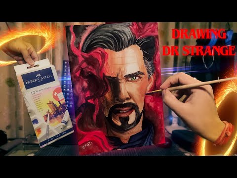 Drawing Doctor Strange - using WATERCOLOURS