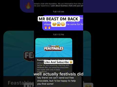 MR BEAST DMS BACK 🥹😱 #trending #feed #shortfeed #foryou #mrbeast #feastables #hersheys #search