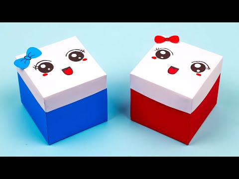 Gift box making with paper easy and beautiful - How to make birthday surprise gift box