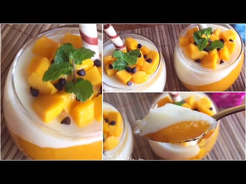 Italian Mango Panna Cotta | Easy Panna Cotta Recipe Without Cream | Easy Mango Milk Dessert Recipe