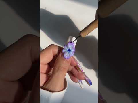 3D Flower Nail always slay💓💙🌸 #nails #nailart #naildesign