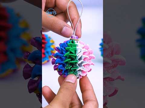 DIY Handmade Ball Ornaments for Christmas Tree Decorations #shorts #christmas #craft #decor #diy