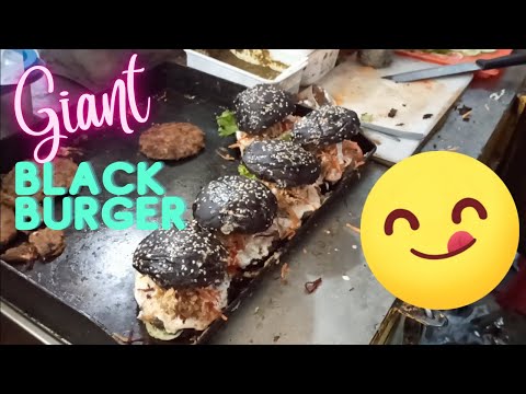 Giant BLACK BURGERS in Bangladesh - Delicious STREET FOOD