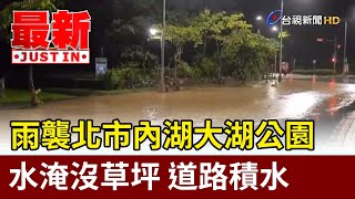 雨襲北市 內湖大湖公園水淹沒草坪道路積水【最新快訊】