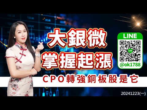 大銀微掌握起漲 CPO轉強銅板股是它｜股市易點靈 許毓玲 分析師｜20241223