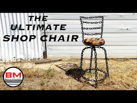 Shop Chair Using Welded CHAIN & SCRAPWOOD / Woodworking and Metal Fabrication