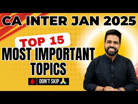 Most Important Topics | CA Inter Advanced Accounting | Jan 2025 | iWision | CA Vipul Dhall