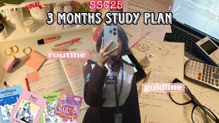 Last 3 months study plan for ssc25📚|| A+ routine || 90 days ultimate plan || Full ssc preparation 🌻📚