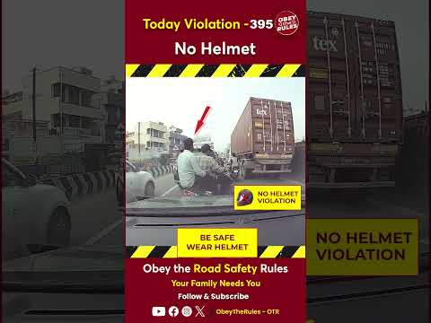 Today Violation 395 - Stay safe on your ride—wear a helmet #otr #chennaitrafficpolice #obeytherules