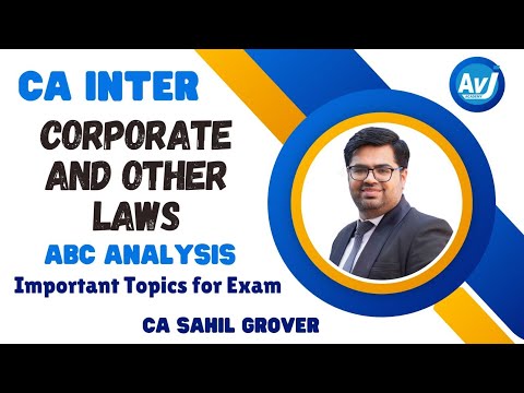 ABC Analysis | CA Inter Law Important Chapters | May 24 & Sep 24 exams| CA Sahil Grover