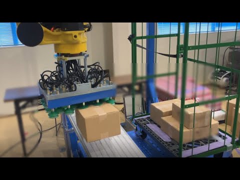 【デパレタイズ】垂直多関節ロボット_さまざまなサイズの箱を荷降ろし