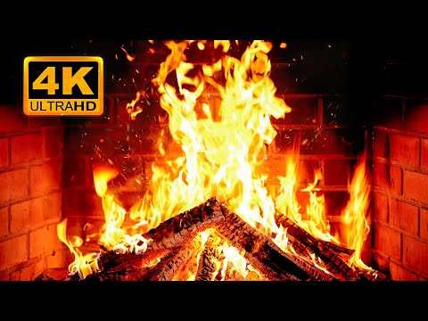 🔥 Cozy Fireplace 4K (12 HOURS). Fireplace with Crackling Fire Sounds. Fireplace Ambience