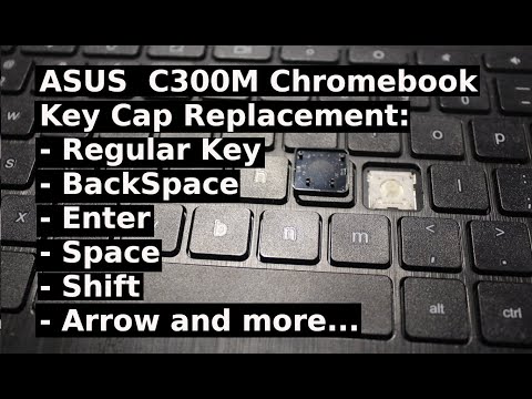 How to Repair KeyCap Cap ASUS C300M Chromebook Keyboard Key Replacement Enter Shift Space Del/Delete