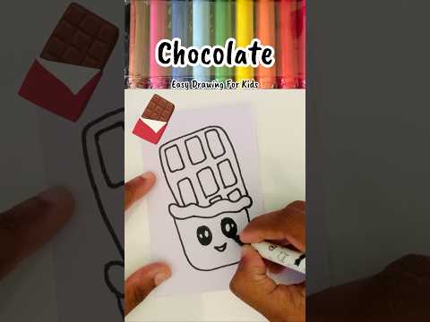 Easy Drawing For Kids ! Chocolate Drawing & Painting For Kids! Cute🍫 Drawing! How to Draw Chocolate