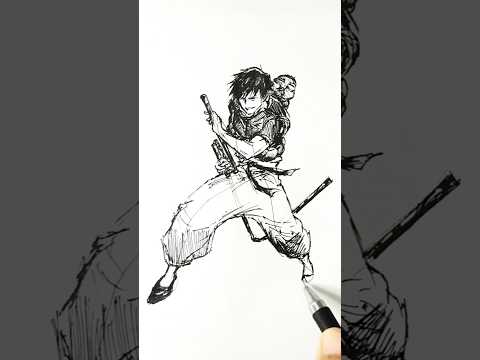 Speed drawing StickMan Sorcerer Killer 😳 #shorts #anime #drawing