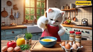 🧑‍🍳🐾CAT COOKING EP. 1: SCRAMBLED EGGS WITH TOMATO