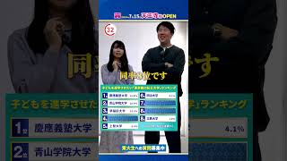 【東大生が挑戦】子どもを進学させたい「東京都の私立大学」のランキング当てよう#shorts